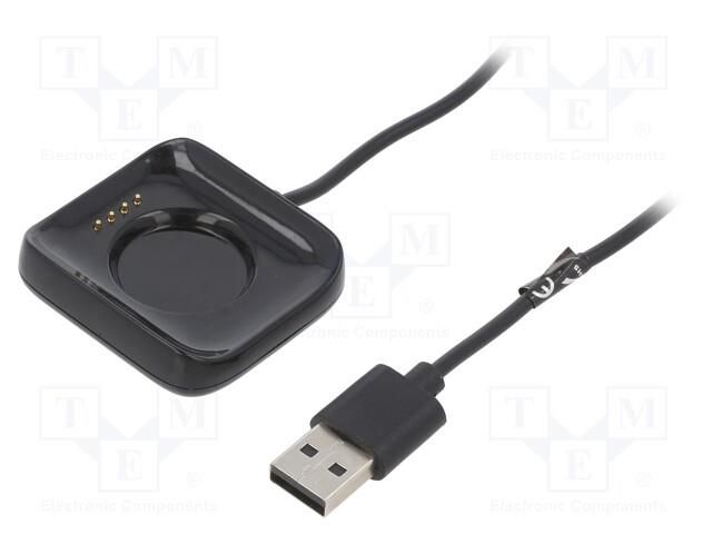 Cable: for smartwatch charging; 1m; 1A; black AKYGA AK-SW-34