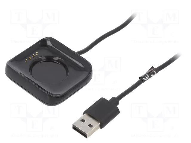 Cable: for smartwatch charging; 1m; 1A; black AKYGA AK-SW-34