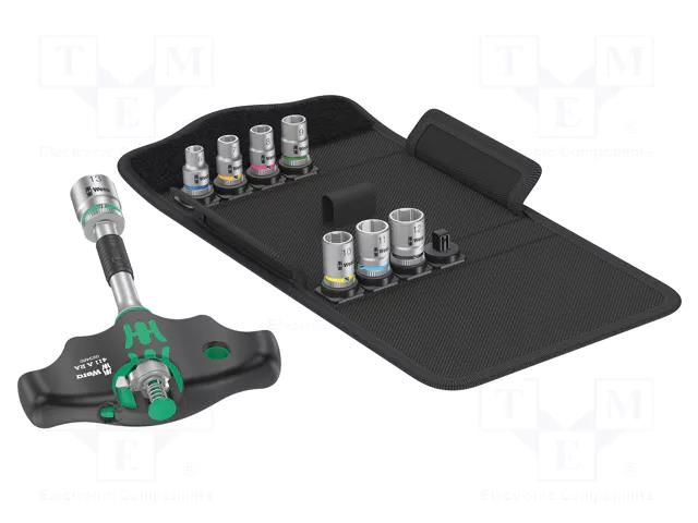 Wrench-set; 6-angles,socket spanner; Bit: 6-angles socket; 9pcs. WERA WERA.05023470001