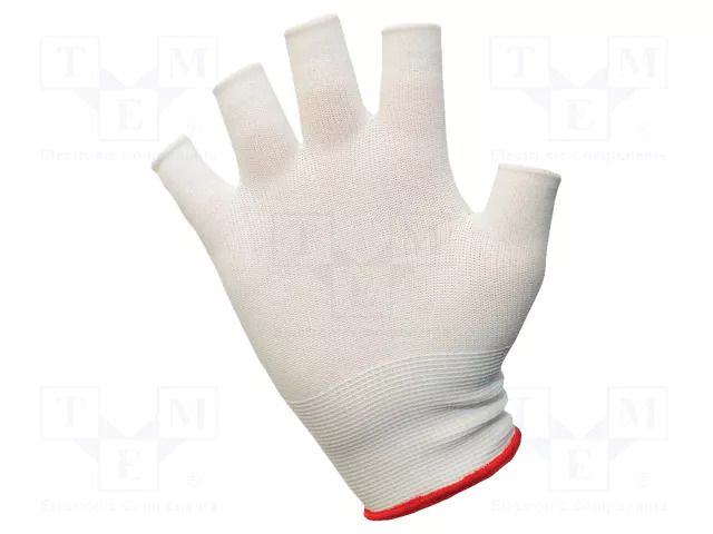 Cleanroom acces: protective gloves; white; polyamide; L; ESD; <1GΩ ANTISTAT ATS-602-4002