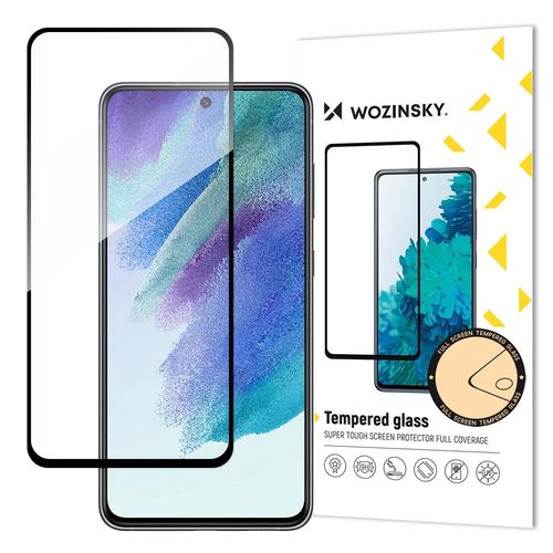 Wozinsky Tempered Glass Full Glue Super Tough Screen Protector Full Coveraged with Frame Case Friendly for Samsung Galaxy S21 FE black, Wozinsky 5907769310324 5907769310324