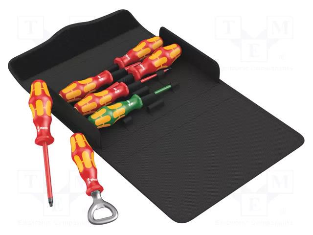 Kit: screwdrivers; insulated; square,Phillips,slot; 1kVAC; case WERA WERA.05136018001