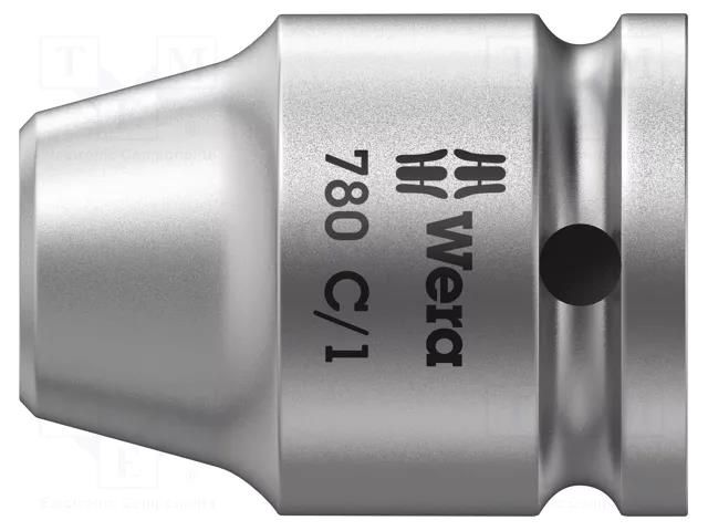 Adapter; Overall len: 35mm; Mounting: 1/2" square,1/4" (C6,3mm) WERA WERA.05344513001