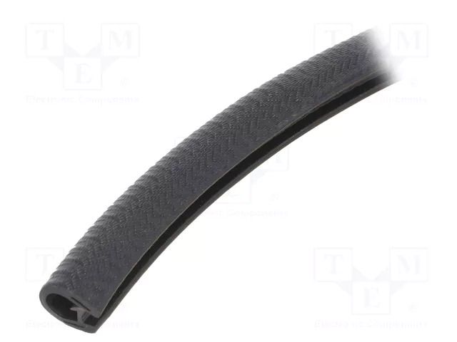 Hole and edge shield; PVC; L: 10m; black; H: 14.5mm; W: 10mm RST ROZTOCZE UT-4.4.01-10M