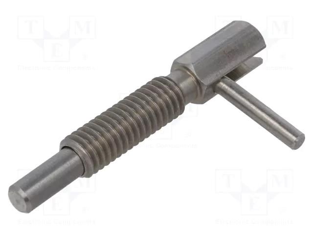 Mount.elem: indexing plungers; stainless steel; 8mm; Thread: M12 ELESA+GANTER GN7017-8-M12-C-NI