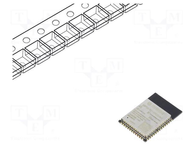 Module: IoT; Bluetooth Low Energy,WiFi; PCB; IEEE 802.11b/g/n ESPRESSIF ESP32S3-WRM1-16R8