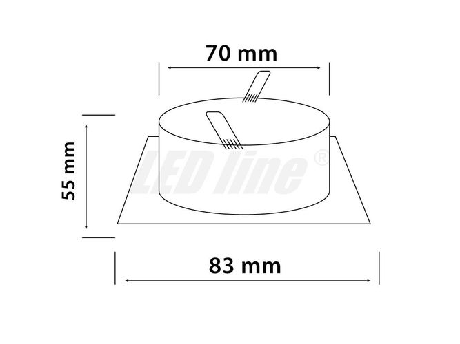 LED line® downlight waterproof square cast satin 245398 5901583245398