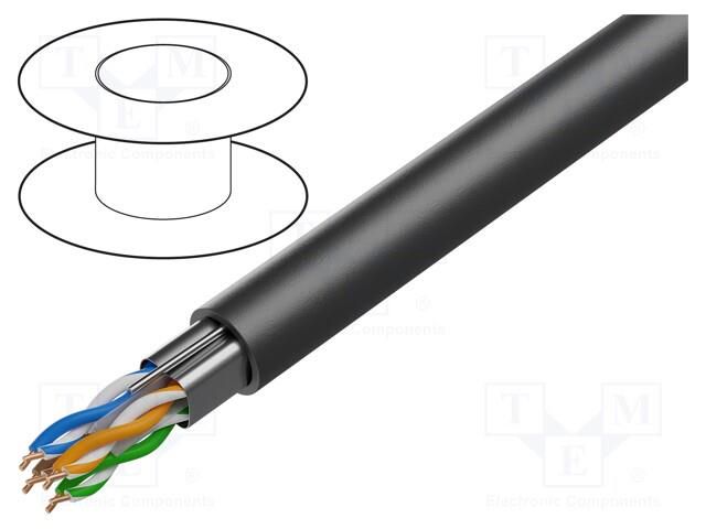 Wire; F/UTP; 4x2x23AWG; 6a; wire; Cu; Insulation: LSZH; grey; 100m BELDEN 10GXE00.08100