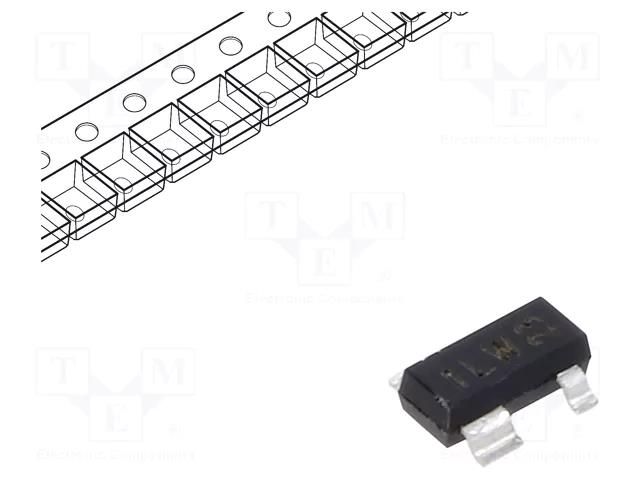 Transistor: NPN x2; bipolar; 30V; 0.1A; 250mW; SOT143B; common base NEXPERIA BCV61C.215
