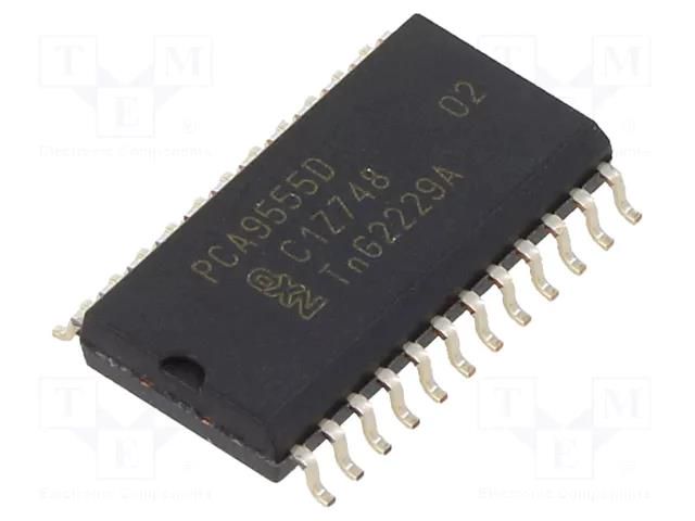 IC: interface; I/O expander; 2.3÷5.5VDC; I2C,SMBus; SMD; SO24; tube NXP PCA9555D.112