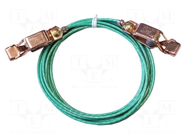 Ground/earth cable; both sides,aligator clip; Len: 3m; green MUELLER ELECTRIC AI-000474-120