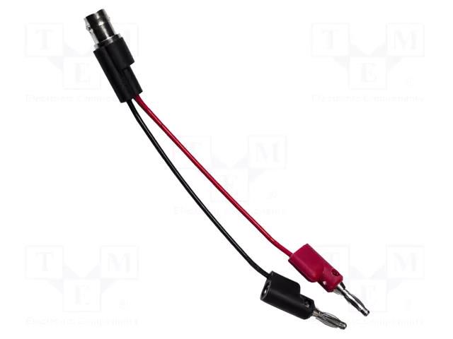 Test lead; BNC socket,banana plug 4mm x2; Urated: 300V; Len: 0.1m MUELLER ELECTRIC BU-5220-A-4-0