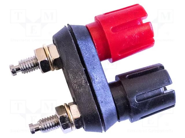 Connector: 4mm banana; socket; black; 30A; on panel; Type: double MUELLER ELECTRIC BU-P6883