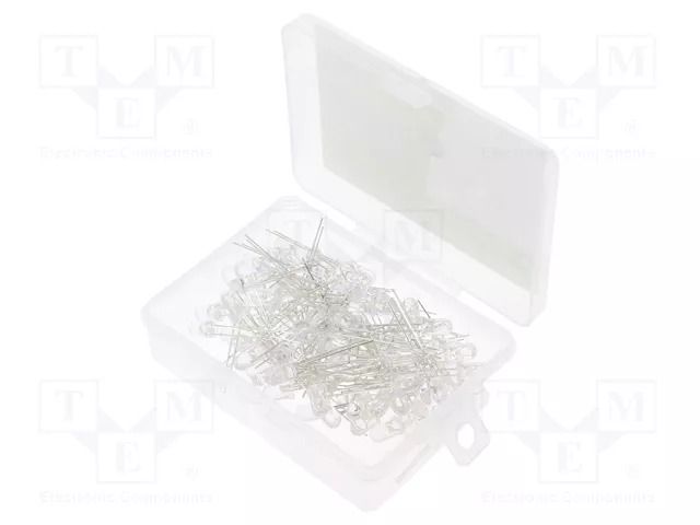Diode: LED-kit; THT; 5mm; 100pcs; white cold; 2.7÷3.4VDC; 20mA; 30° OPTOSUPPLY OKLEDT5100WA