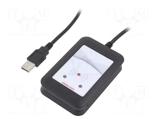 RFID reader; 4.3÷5.5V; USB; antenna; Range: 100mm; 88x56x18mm; ABS ELATEC T4BT-BB2BEL6