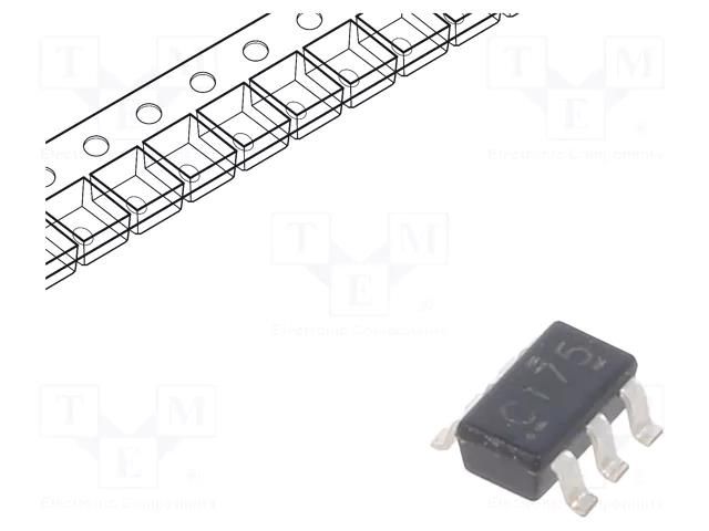 IC: digital; buffer,non-inverting; Ch: 2; CMOS; SMD; SOT23-6; 74LVC TEXAS INSTRUMENTS SN74LVC2G17DBVT