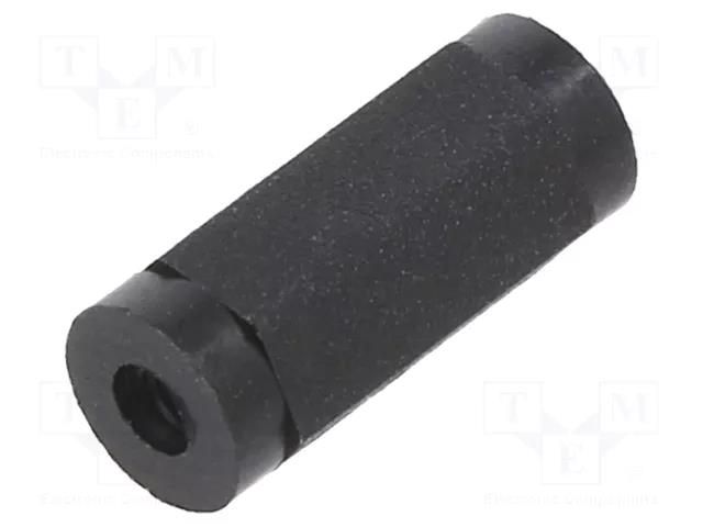 Screwed spacer sleeve; hexagonal; polyamide; M2; L: 12mm; black DREMEC TFF-M2X12/DR181