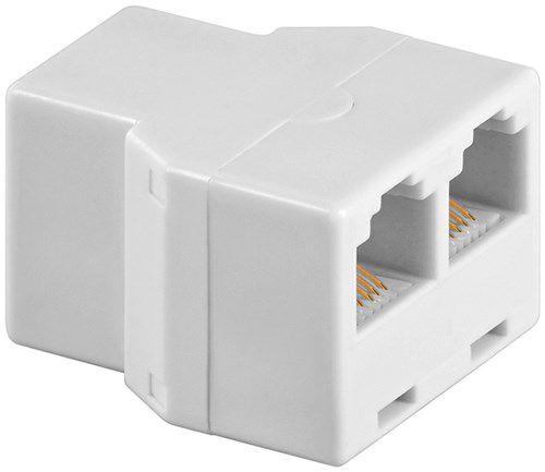 ISDN T-Adapter, white - RJ12 female (6P6C) > 2 RJ12/RJ225 female (6P6C) 93053