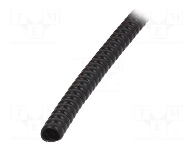 Spiral wrapping; PVC; black; L: 1m; -30÷60°C; SP; Features: flexible PARTEX SP-08100KN0