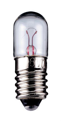 Tubular Lamp, 1.8 W, 1.8 W, transparent - base E10, 6 V (DC), 300 mA 9310