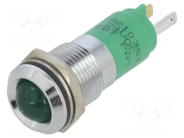 Indicator: LED; prominent; green; 24VDC; Ø14mm; metal,plastic CML INNOVATIVE TECHNOLOGIES 19210351