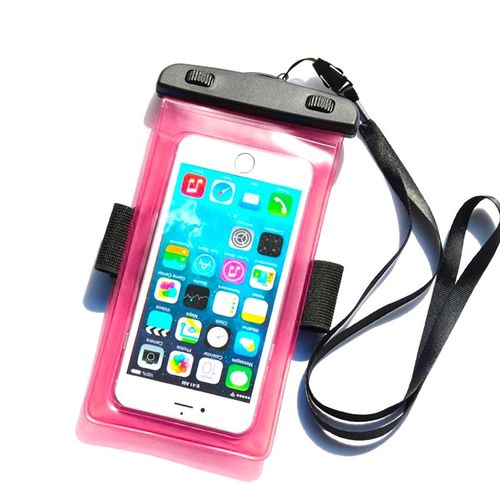 PVC waterproof armband phone case - pink, Hurtel 5907769354847 5907769354847