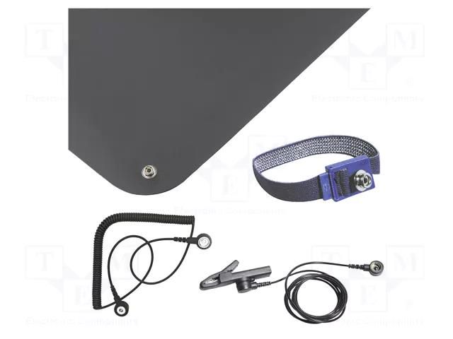 Mat: table set; ESD; L: 900mm; W: 610mm; Thk: 1.5mm; black BERNSTEIN BRN-9-360