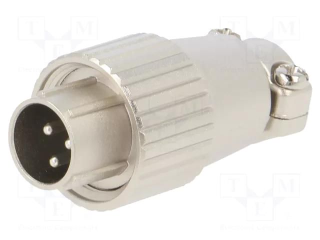 Connector: circular; JR; plug; male; straight; PIN: 3; silver plated HIROSE JR13PK-3P-71