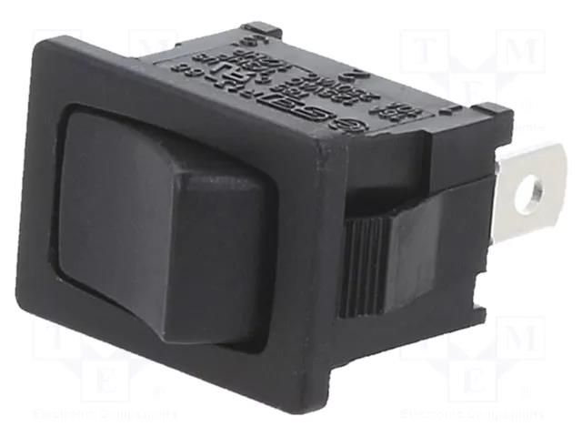 ROCKER; SP3T; Pos: 3; ON-OFF-ON; 10A/24VDC; black; none; RF; UL94V-2 SWITCH COMPONENTS RF1-1F-DC-2-B