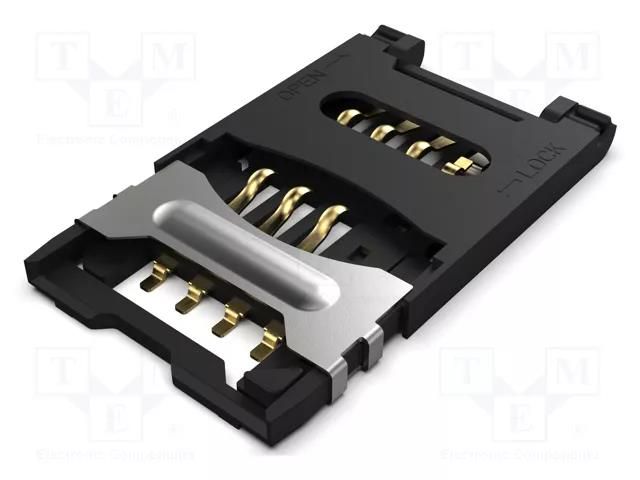 Connector: for cards; Mini SIM; with hinged cover; SMT; PIN: 6; 1A GCT SIM5055-6-1-25-00A