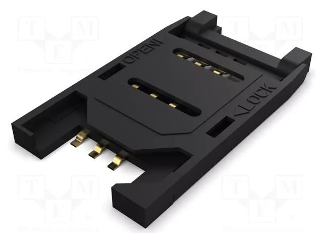 Connector: for cards; Mini SIM; with hinged cover; SMT; PIN: 6; 1A GCT SIM5060-6-0-26-00A