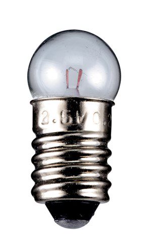 Miniature Globe Bulb for Torch, 2.4 W, 2.4 W, transparent - base E10, 12 V (DC), 200 mA 9327