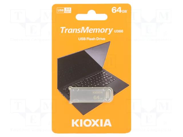 Pendrive; USB 3.2; 64GB; BIWAKO; silver; USB A KIOXIA LU366S064GG4