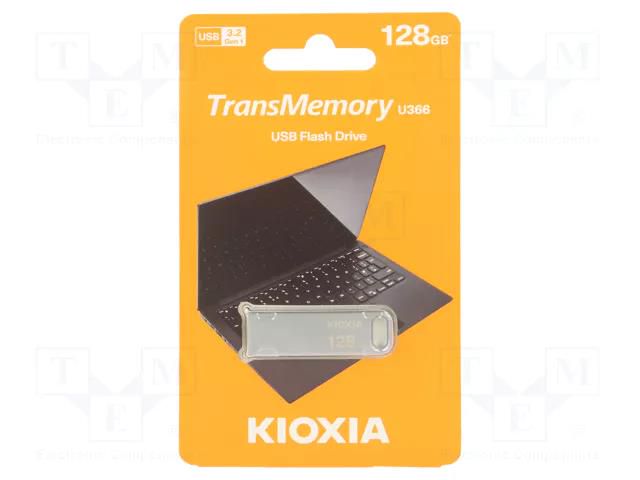 Pendrive; USB 3.2; 128GB; BIWAKO; silver; USB A KIOXIA LU366S128GG4