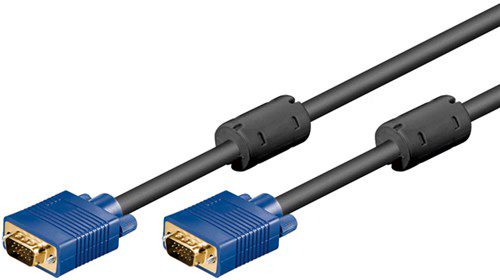 Full HD SVGA Monitor Cable, gold-plated, 1.8 m, blue-black - VGA male (15-pin) > VGA male (15-pin) 93368