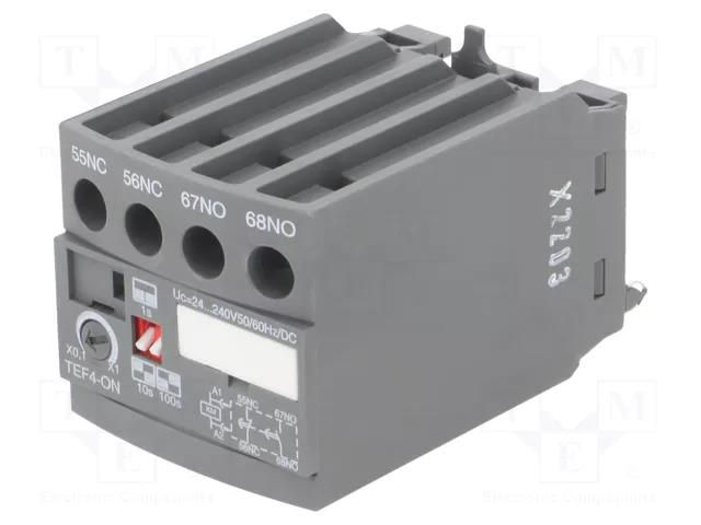 Timer; Leads: screw terminals; for DIN rail mounting; 240VAC ABB TEF4-ON