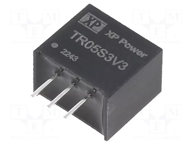 Converter: DC/DC; Uin: 4.5÷28VDC; Uout: 3.3VDC; Iout: 500mA; SIP3 XP POWER TR05S3V3