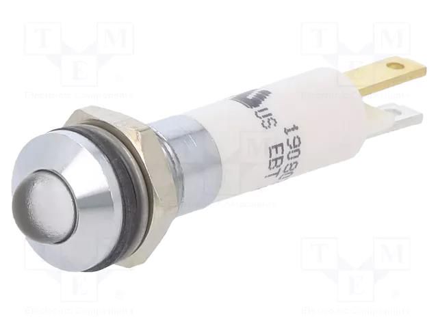 Indicator: LED; prominent; white; 24VDC; 24VAC; Ø8mm; IP67; ØLED: 5mm CML INNOVATIVE TECHNOLOGIES 1908035W