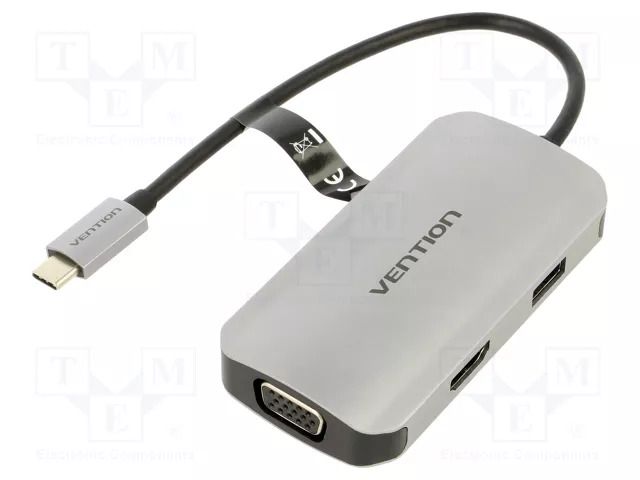 Hub USB; USB 3.0; PnP; grey; Number of ports: 4; 5Gbps; 0.15m; 100W VENTION TOAHB