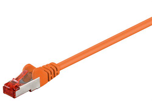 CAT 6 Patch Cable S/FTP (PiMF), orange, 0.5 m - copper conductor (CU), halogen-free cable sheath (LSZH) 93467