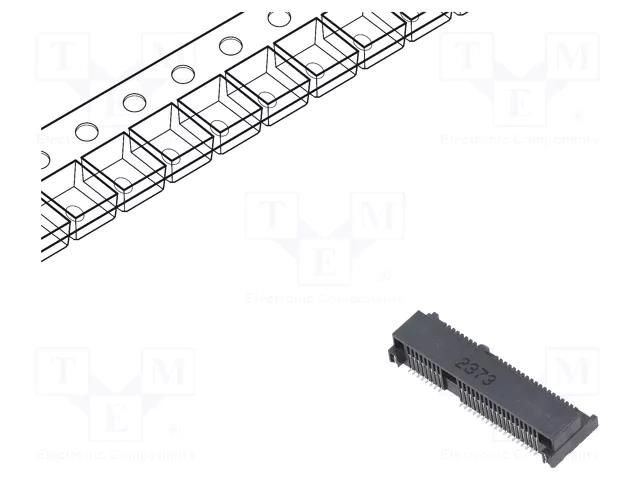 Connector: PCI Express mini; horizontal; SMT; gold-plated; PIN: 52 ATTEND 119A-56A00-R02