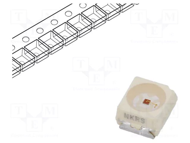 LED; red; SMD; PLCC2; 1120÷1600(typ)-2800mcd; 1.9÷2.8VDC; 60°; 70mA VISHAY VLMS334AABB-GS08