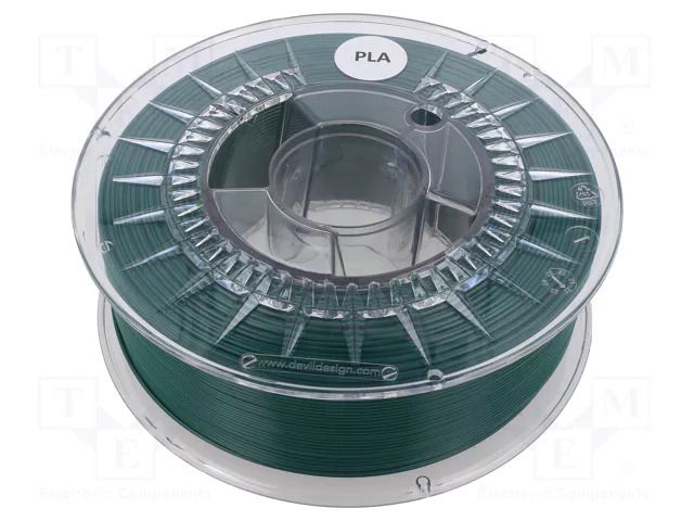 Filament: PLA; Ø: 1.75mm; race green; 200÷235°C; 1kg DEVIL DESIGN DEV-PLA-1.75-RGN