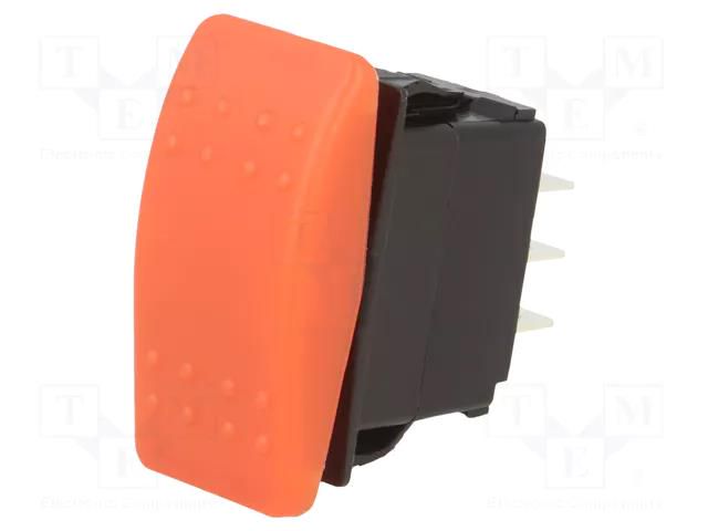 ROCKER; DP3T; Pos: 3; ON-OFF-ON; 20A/14VDC; red; IP56; none; SRD SWITCH COMPONENTS SRD1-2F-DC-1-RNN