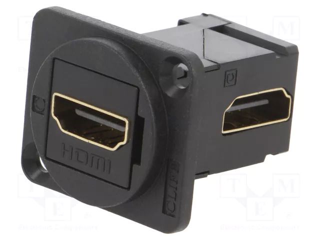 Coupler; socket; HDMI socket,both sides; FT; gold-plated; 19x24mm CLIFF CP30253