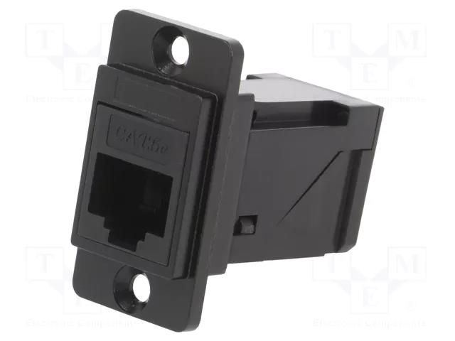 Coupler; DUALSLIM; Cat: 5e; 8p8c; RJ45 socket,both sides; angled CLIFF CP30751MB