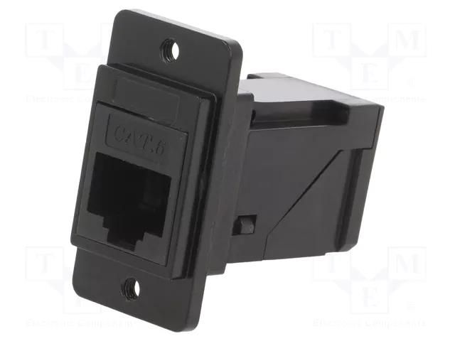 Coupler; DUALSLIM; Cat: 6; 8p8c; RJ45 socket,both sides; angled CLIFF CP30752MB3