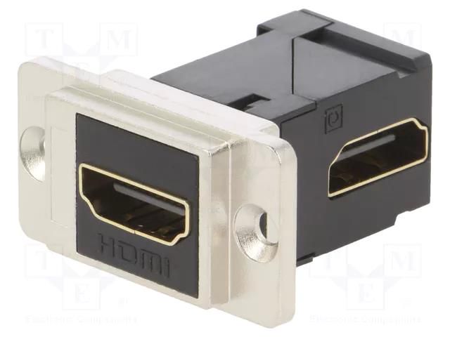 Coupler; HDMI socket,both sides; DUALSLIM; gold-plated; 29mm CLIFF CP30753M