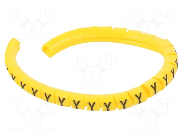 Markers; Marking: Y; 1.3÷3mm; PVC; yellow; -30÷60°C; leaded; PA-02 PARTEX PA-02003PV40.Y