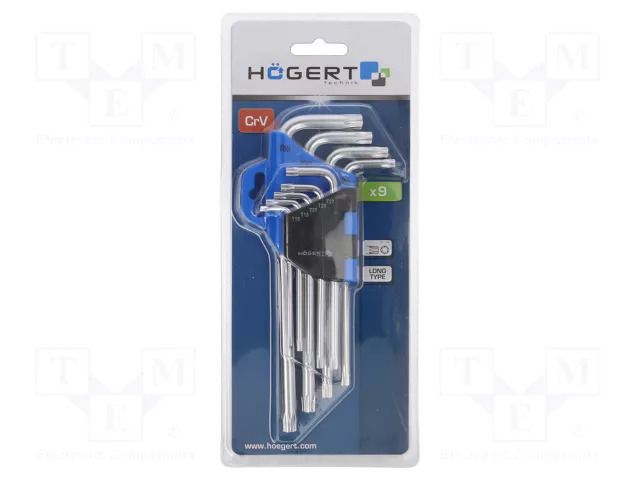 Wrench: Torx®-set; Chrom-vanadium steel; 9pcs. HÖGERT TECHNIK HT1W814